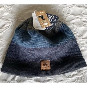 Turtle Fur Ragg Wool Beanie Hat Navy Blue Striped Fleece Lined Adult OS NWT